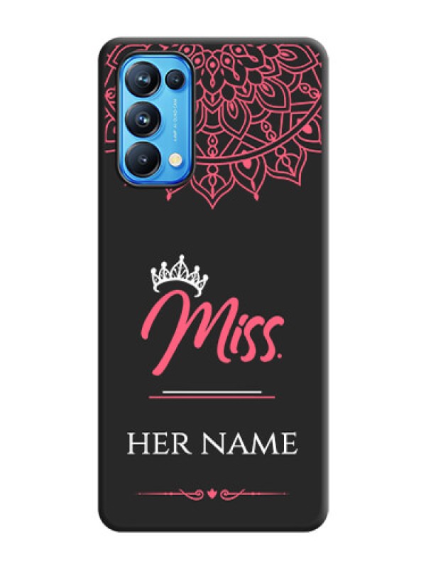 Custom Mrs Name with Floral Design on Space Black Personalized Soft Matte Phone Covers - Reno 5 Pro