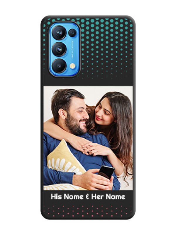 Custom Faded Dots with Grunge Photo Frame and Text on Space Black Custom Soft Matte Phone Cases - Reno 5 Pro