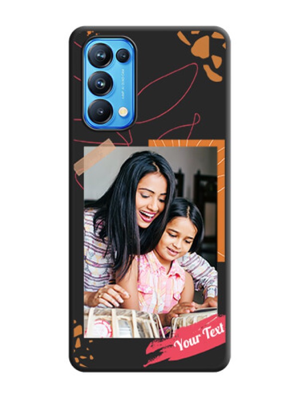 Custom Orange Photo Frame on Space Black Custom Soft Matte Phone Back Cover - Reno 5 Pro