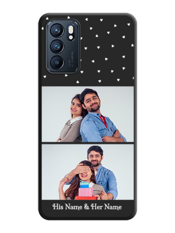 Custom Miniature Love Symbols with Name on Space Black Custom Soft Matte Back Cover - Oppo Reno 6 5G
