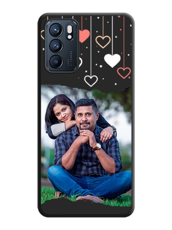 Custom Love Hangings with Splash Wave Picture on Space Black Custom Soft Matte Phone Back Cover - Oppo Reno 6 5G