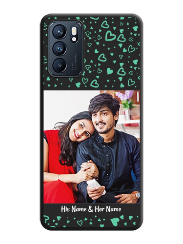 Custom Sea Green Indefinite Love Pattern on Photo on Space Black Soft Matte Mobile Cover - Oppo Reno 6 5G