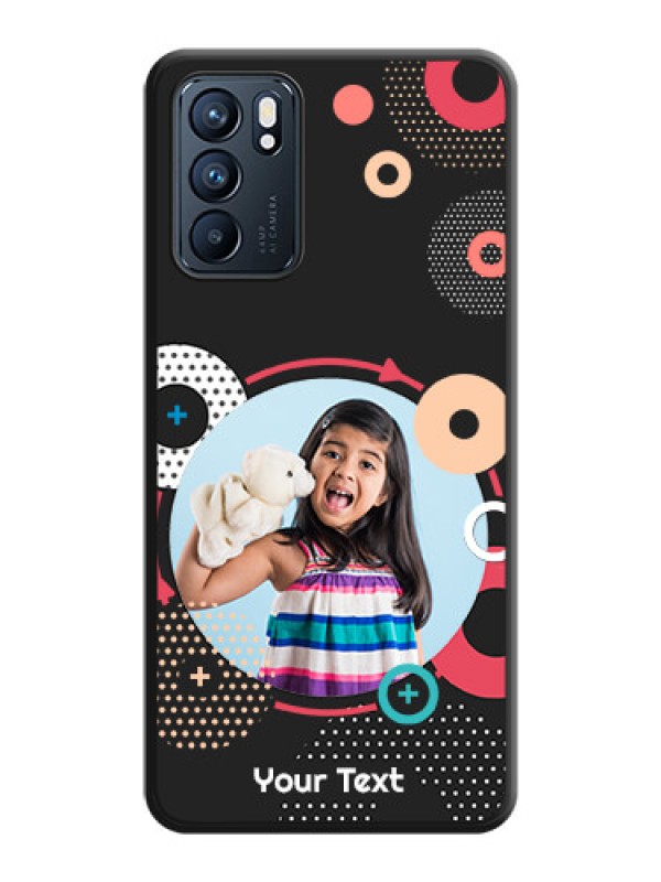 Custom Multicoloured Round Image on Personalised Space Black Soft Matte Cases - Oppo Reno 6 5G