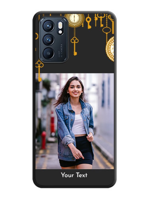 Custom Decorative Design with Text on Space Black Custom Soft Matte Back Cover - Oppo Reno 6 5G