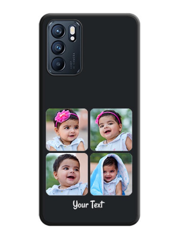 Custom Floral Art with 6 Image Holder on Photo on Space Black Soft Matte Mobile Case - Oppo Reno 6 5G