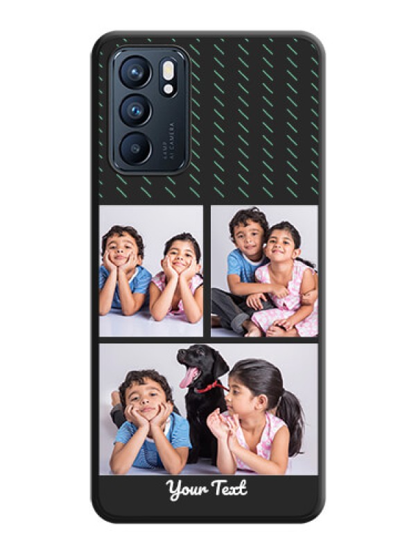 Custom Cross Dotted Pattern with 2 Image Holder on Personalised Space Black Soft Matte Cases - Oppo Reno 6 5G