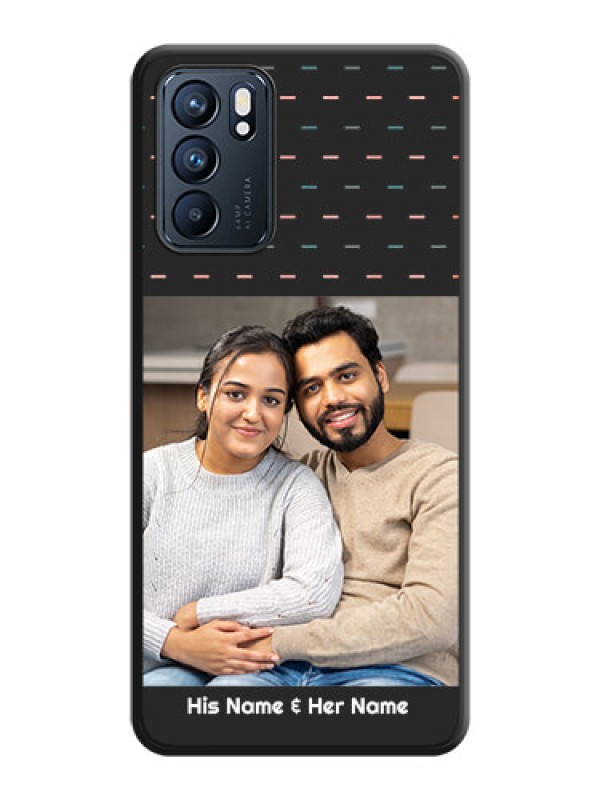 Custom Line Pattern Design with Text on Space Black Custom Soft Matte Phone Back Cover - Oppo Reno 6 5G