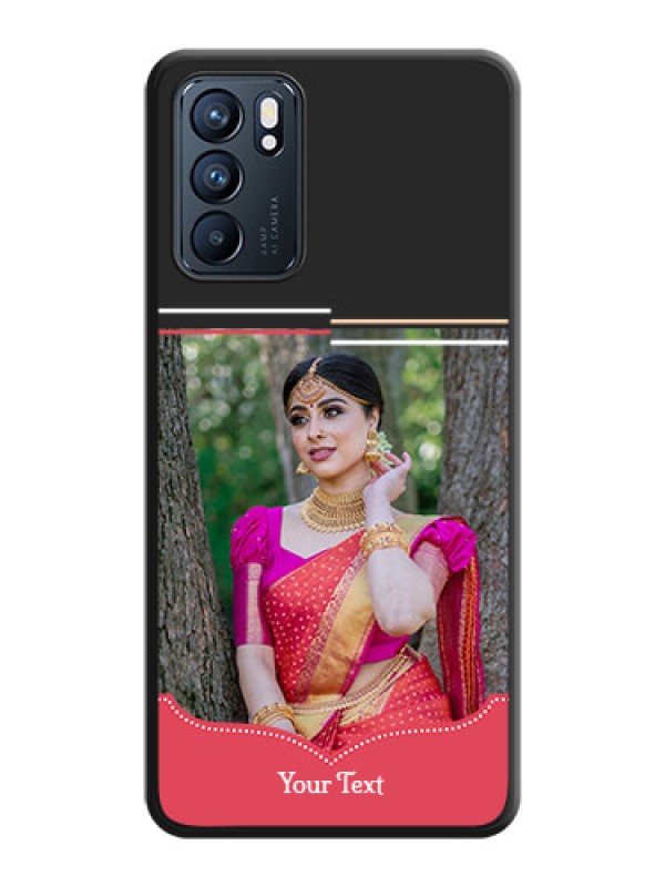 Custom Classic Plain Design with Name on Photo on Space Black Soft Matte Phone Cover - Oppo Reno 6 5G