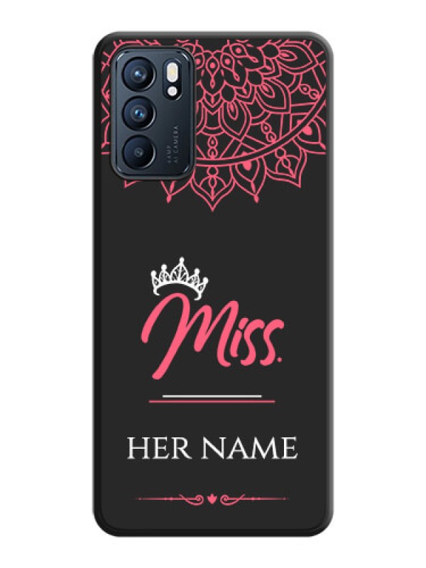 Custom Mrs Name with Floral Design on Space Black Personalized Soft Matte Phone Covers - Oppo Reno 6 5G