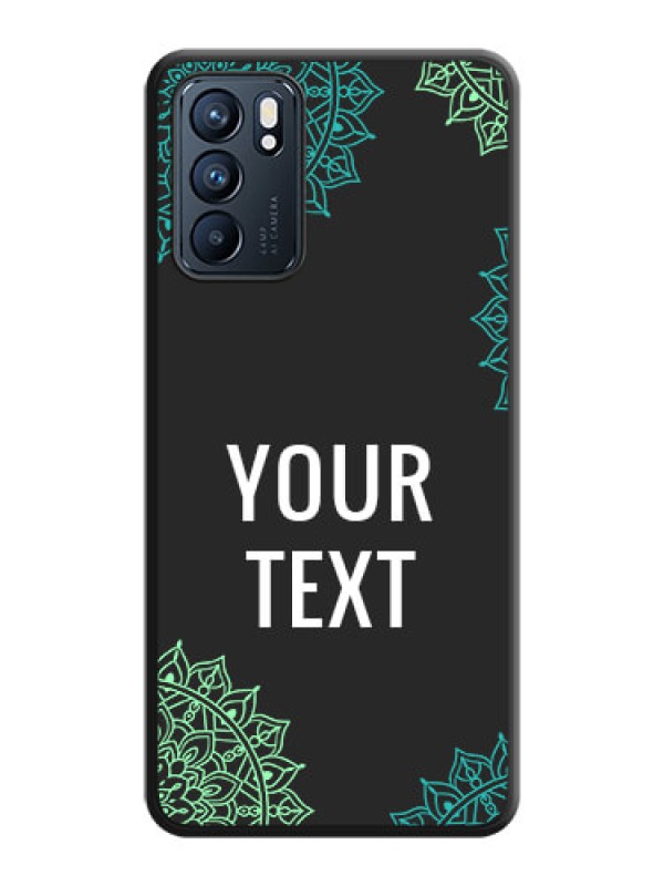 Custom Your Name with Floral Design on Space Black Custom Soft Matte Back Cover - Oppo Reno 6 5G