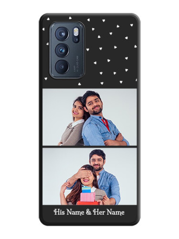 Custom Miniature Love Symbols with Name on Space Black Custom Soft Matte Back Cover - Oppo Reno 6 Pro 5G