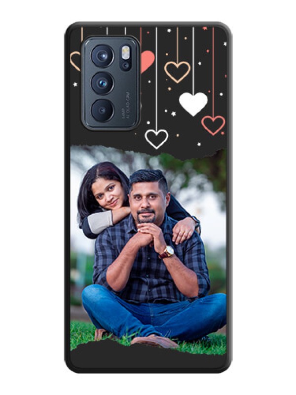Custom Love Hangings with Splash Wave Picture on Space Black Custom Soft Matte Phone Back Cover - Oppo Reno 6 Pro 5G