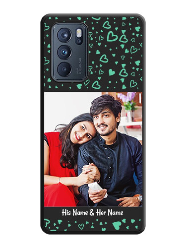 Custom Sea Green Indefinite Love Pattern on Photo on Space Black Soft Matte Mobile Cover - Oppo Reno 6 Pro 5G
