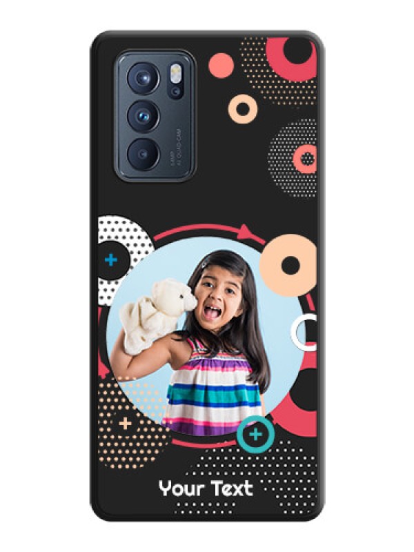 Custom Multicoloured Round Image on Personalised Space Black Soft Matte Cases - Oppo Reno 6 Pro 5G