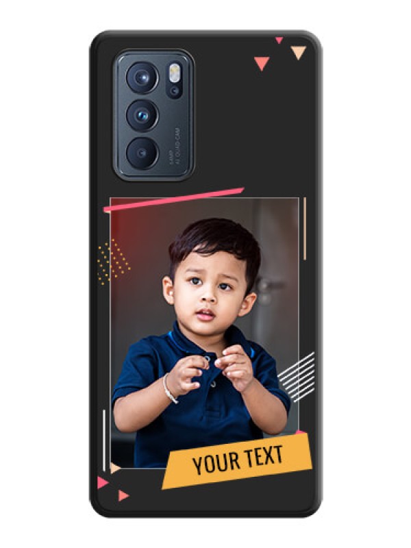 Custom Photo Frame with Triangle Small Dots on Photo on Space Black Soft Matte Back Cover - Oppo Reno 6 Pro 5G