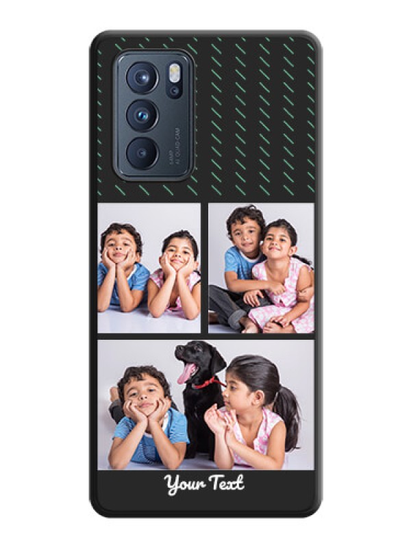 Custom Cross Dotted Pattern with 2 Image Holder on Personalised Space Black Soft Matte Cases - Oppo Reno 6 Pro 5G