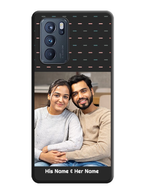 Custom Line Pattern Design with Text on Space Black Custom Soft Matte Phone Back Cover - Oppo Reno 6 Pro 5G
