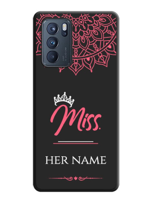 Custom Mrs Name with Floral Design on Space Black Personalized Soft Matte Phone Covers - Oppo Reno 6 Pro 5G