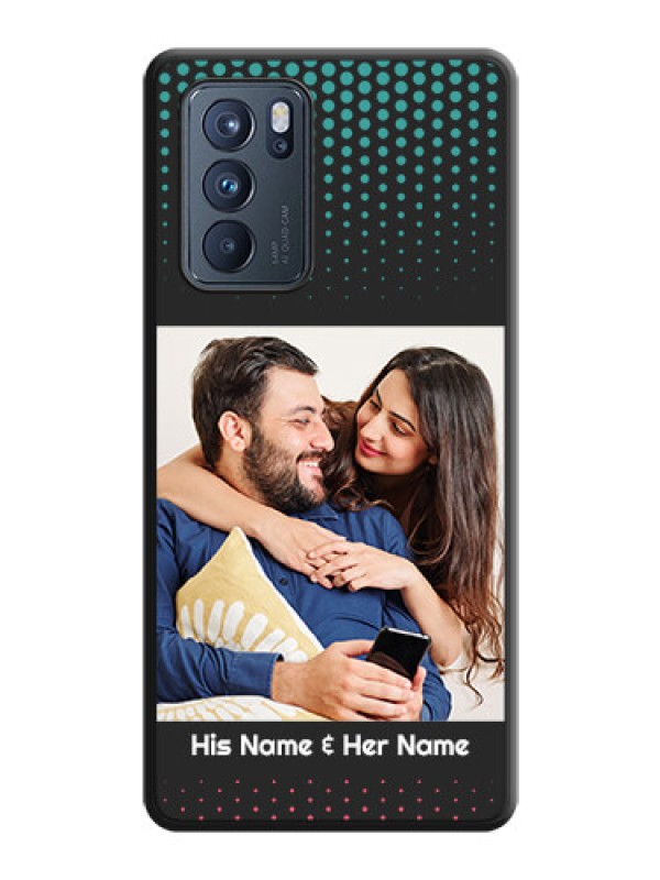 Custom Faded Dots with Grunge Photo Frame and Text on Space Black Custom Soft Matte Phone Cases - Oppo Reno 6 Pro 5G