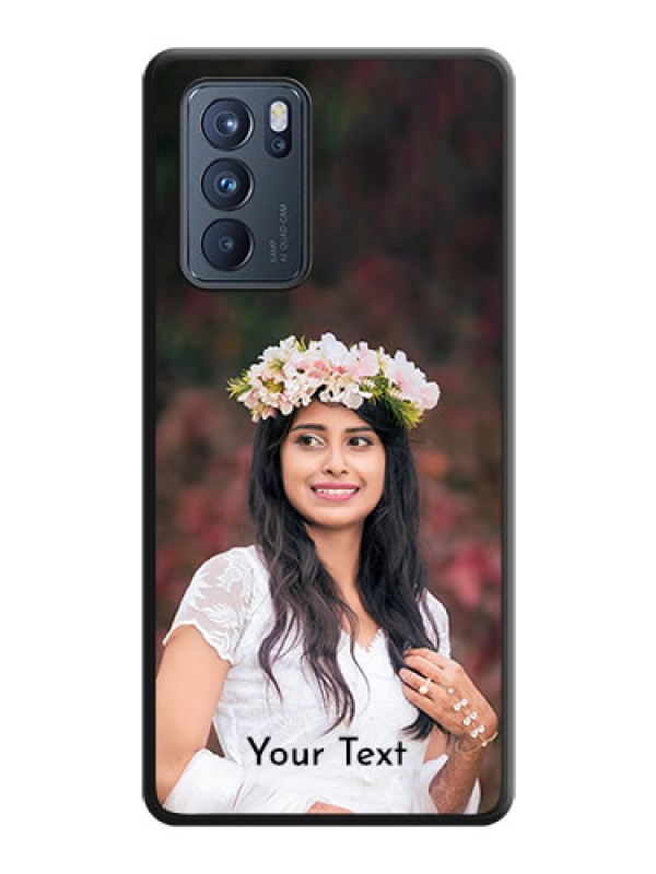 Custom Full Single Pic Upload With Text On Space Black Personalized Soft Matte Phone Covers -Oppo Reno 6 Pro 5G