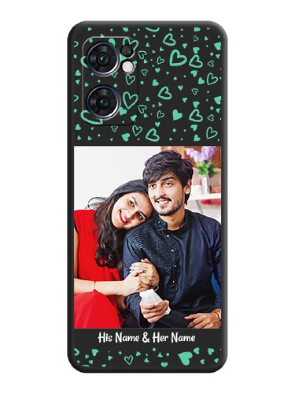 Custom Sea Green Indefinite Love Pattern on Photo on Space Black Soft Matte Mobile Cover - Oppo Reno 7 5G