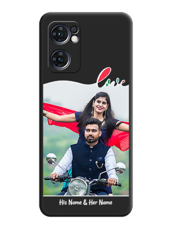 Custom Fall in Love Pattern with Picture on Photo on Space Black Soft Matte Mobile Case - Oppo Reno 7 5G