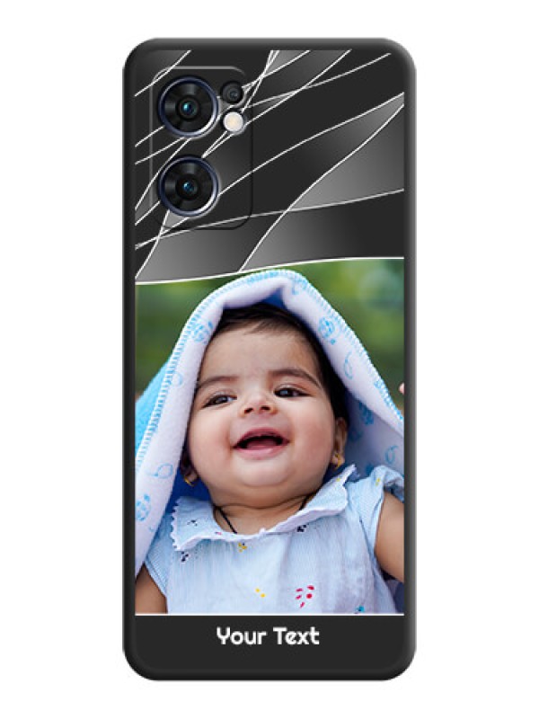 Custom Mixed Wave Lines on Photo on Space Black Soft Matte Mobile Cover - Oppo Reno 7 5G