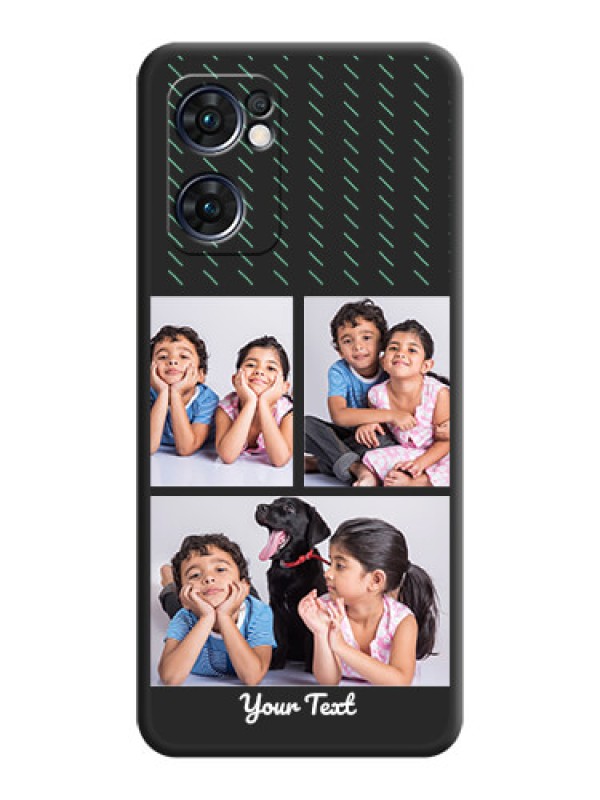 Custom Cross Dotted Pattern with 2 Image Holder  on Personalised Space Black Soft Matte Cases - Oppo Reno 7 5G