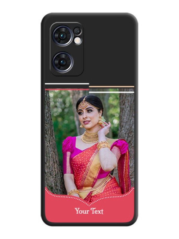 Custom Classic Plain Design with Name on Photo on Space Black Soft Matte Phone Cover - Oppo Reno 7 5G