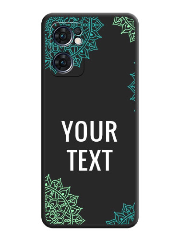 Custom Your Name with Floral Design on Space Black Custom Soft Matte Back Cover - Oppo Reno 7 5G