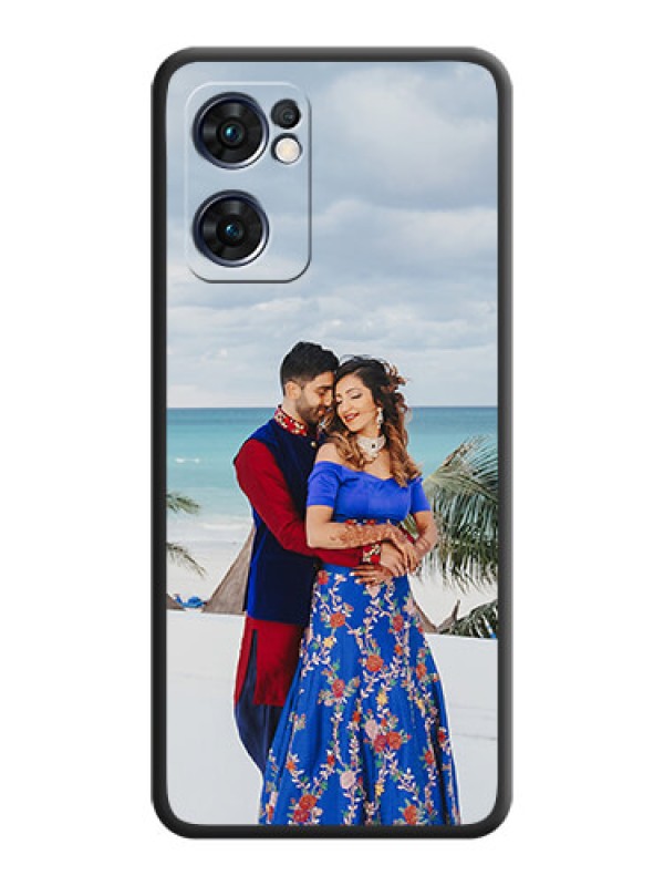 Custom Full Single Pic Upload On Space Black Personalized Soft Matte Phone Covers -Oppo Reno 7 5G