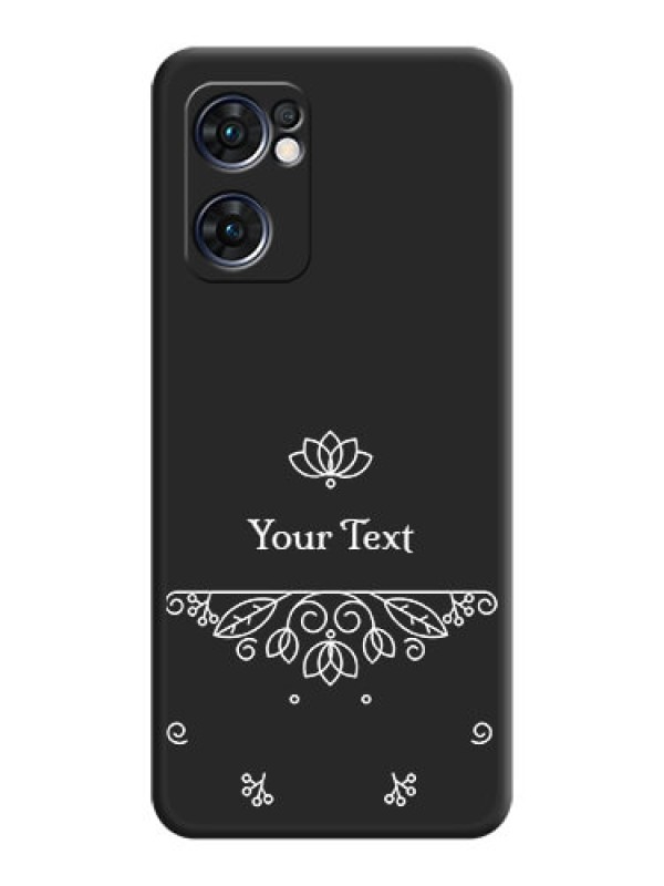 Custom Lotus Garden Custom Text On Space Black Personalized Soft Matte Phone Covers -Oppo Reno 7 5G