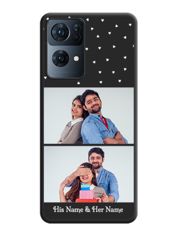 Custom Miniature Love Symbols with Name on Space Black Custom Soft Matte Back Cover - Oppo Reno 7 Pro 5G