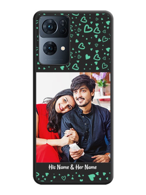 Custom Sea Green Indefinite Love Pattern on Photo on Space Black Soft Matte Mobile Cover - Oppo Reno 7 Pro 5G