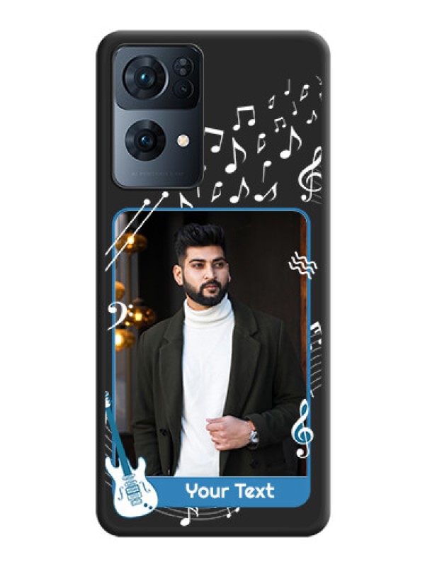 Custom Musical Theme Design with Text on Photo on Space Black Soft Matte Mobile Case - Oppo Reno 7 Pro 5G