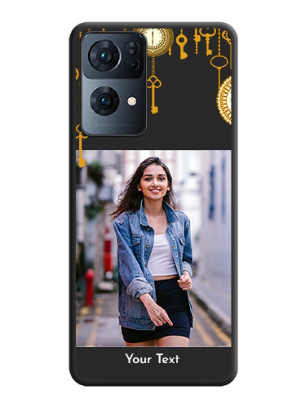 Custom Decorative Design with Text on Space Black Custom Soft Matte Back Cover - Oppo Reno 7 Pro 5G