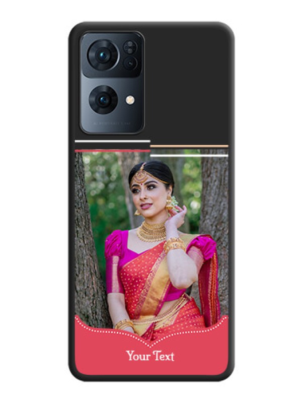 Custom Classic Plain Design with Name on Photo on Space Black Soft Matte Phone Cover - Oppo Reno 7 Pro 5G