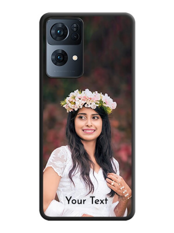 Custom Full Single Pic Upload With Text On Space Black Personalized Soft Matte Phone Covers -Oppo Reno 7 Pro 5G