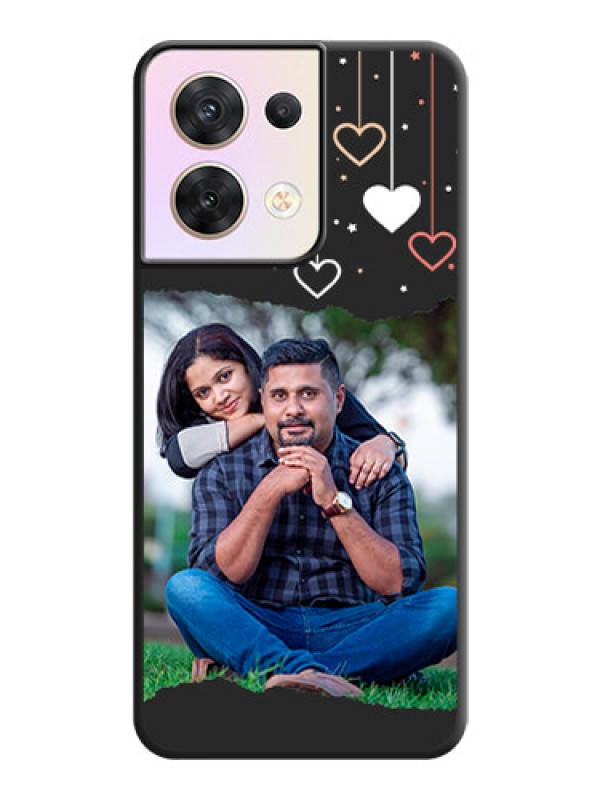 Custom Love Hangings with Splash Wave Picture on Space Black Custom Soft Matte Phone Back Cover - Oppo Reno 8 5G