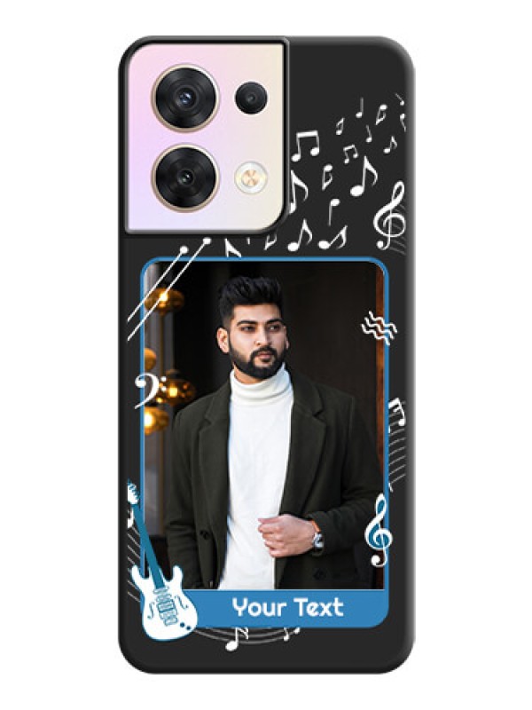 Custom Musical Theme Design with Text on Photo on Space Black Soft Matte Mobile Case - Oppo Reno 8 5G