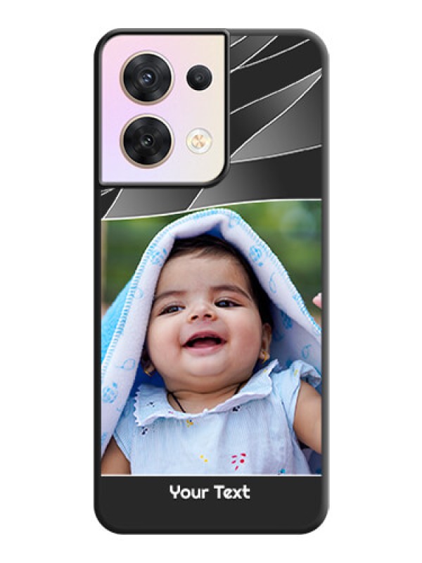 Custom Mixed Wave Lines on Photo on Space Black Soft Matte Mobile Cover - Oppo Reno 8 5G