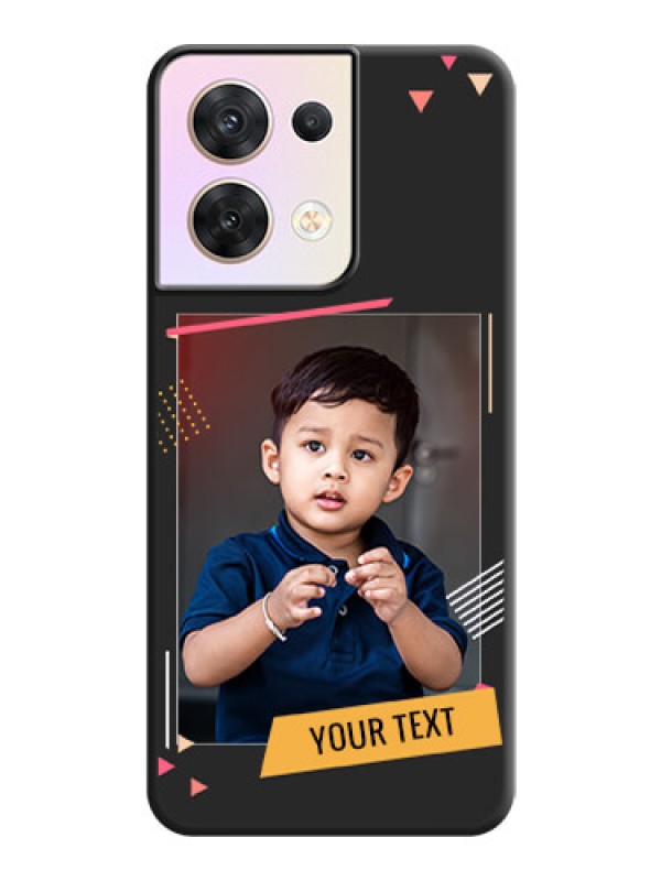 Custom Photo Frame with Triangle Small Dots on Photo on Space Black Soft Matte Back Cover - Oppo Reno 8 5G
