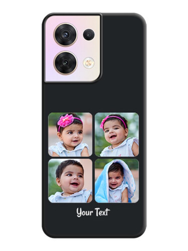 Custom Floral Art with 6 Image Holder on Photo on Space Black Soft Matte Mobile Case - Oppo Reno 8 5G