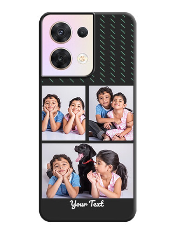Custom Cross Dotted Pattern with 2 Image Holder  on Personalised Space Black Soft Matte Cases - Oppo Reno 8 5G