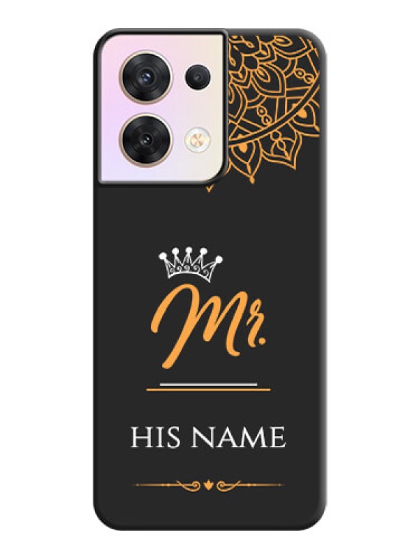 Custom Mr Name with Floral Design  on Personalised Space Black Soft Matte Cases - Oppo Reno 8 5G