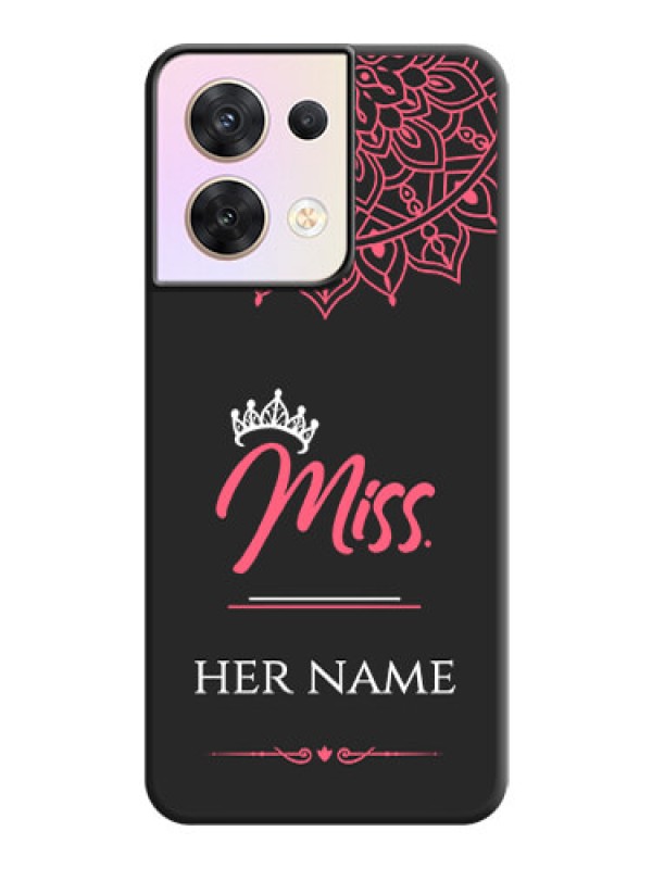 Custom Mrs Name with Floral Design on Space Black Personalized Soft Matte Phone Covers - Oppo Reno 8 5G