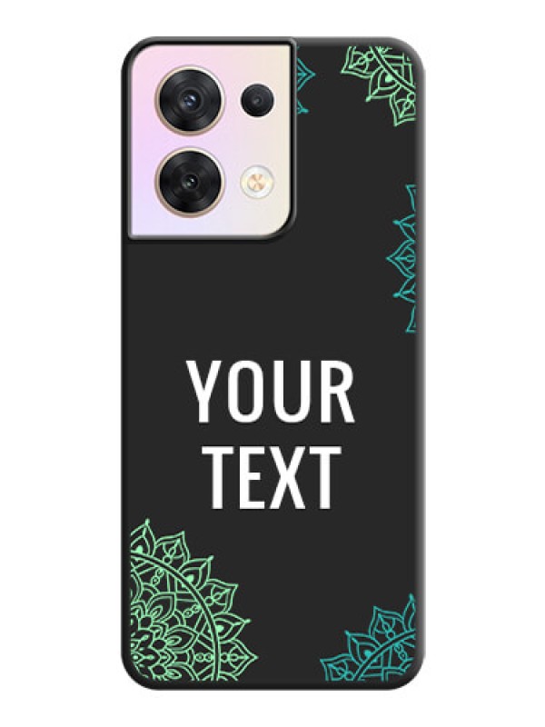 Custom Your Name with Floral Design on Space Black Custom Soft Matte Back Cover - Oppo Reno 8 5G