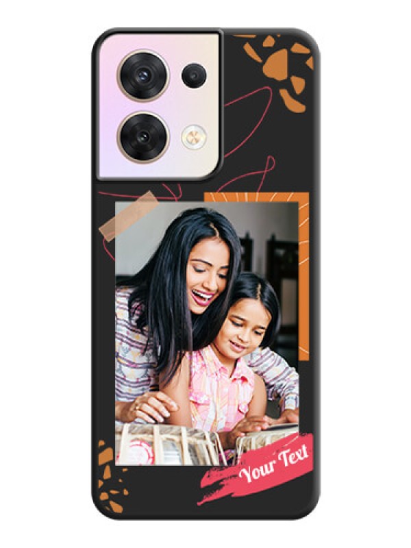 Custom Orange Photo Frame on Space Black Custom Soft Matte Phone Back Cover - Oppo Reno 8 5G