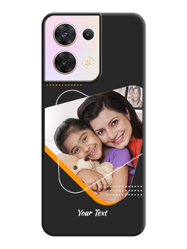 Custom Yellow Triangle on Photo on Space Black Soft Matte Phone Cover - Oppo Reno 8 5G