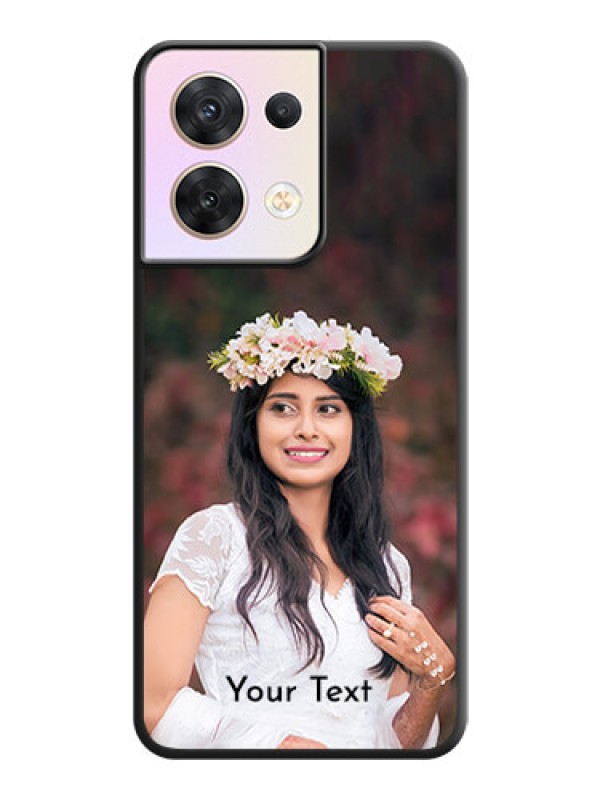Custom Full Single Pic Upload With Text On Space Black Personalized Soft Matte Phone Covers -Oppo Reno 8 5G